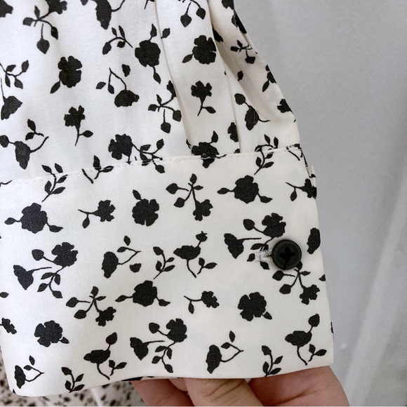 Club Monaco Cydar Cream/Black Midi Shirt Dress Size 10 - Picture 10 of 14